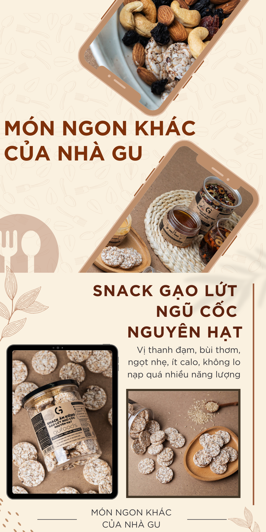 Mô tả Bánh gạo lứt GUfoods vị Nguyên bản GUfoods - Không chiên dầu, Không đường, Eat clean, Healthy, Tập gym (170g/300g/510g) - 10