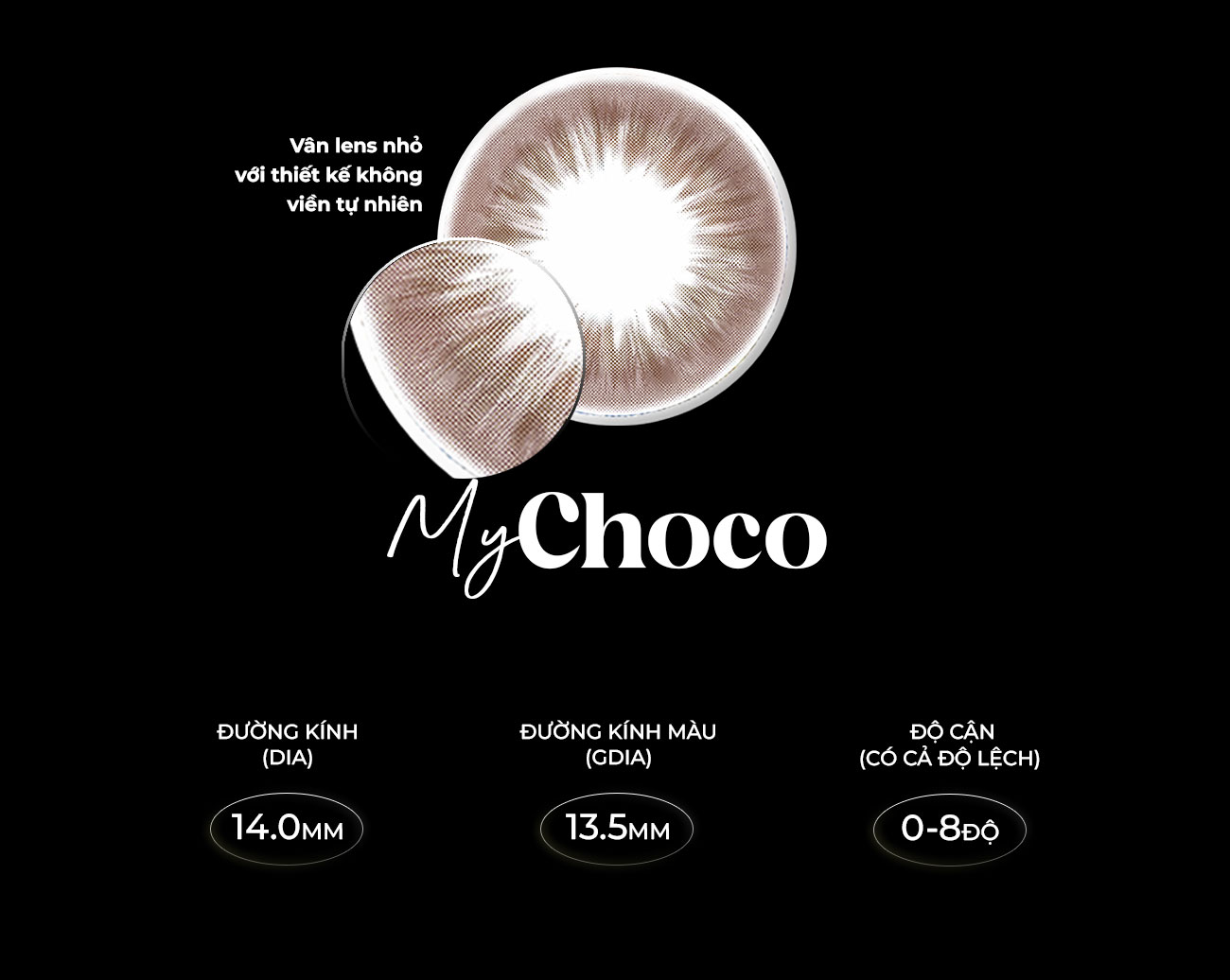 Mô tả Lens nâu có độ cận MY CHOCO hiệu Angel Eyes có độ từ 0 - 8 độ, dòng kính áp tròng nâu tự nhiên phù hợp đeo hằng ngày - 2