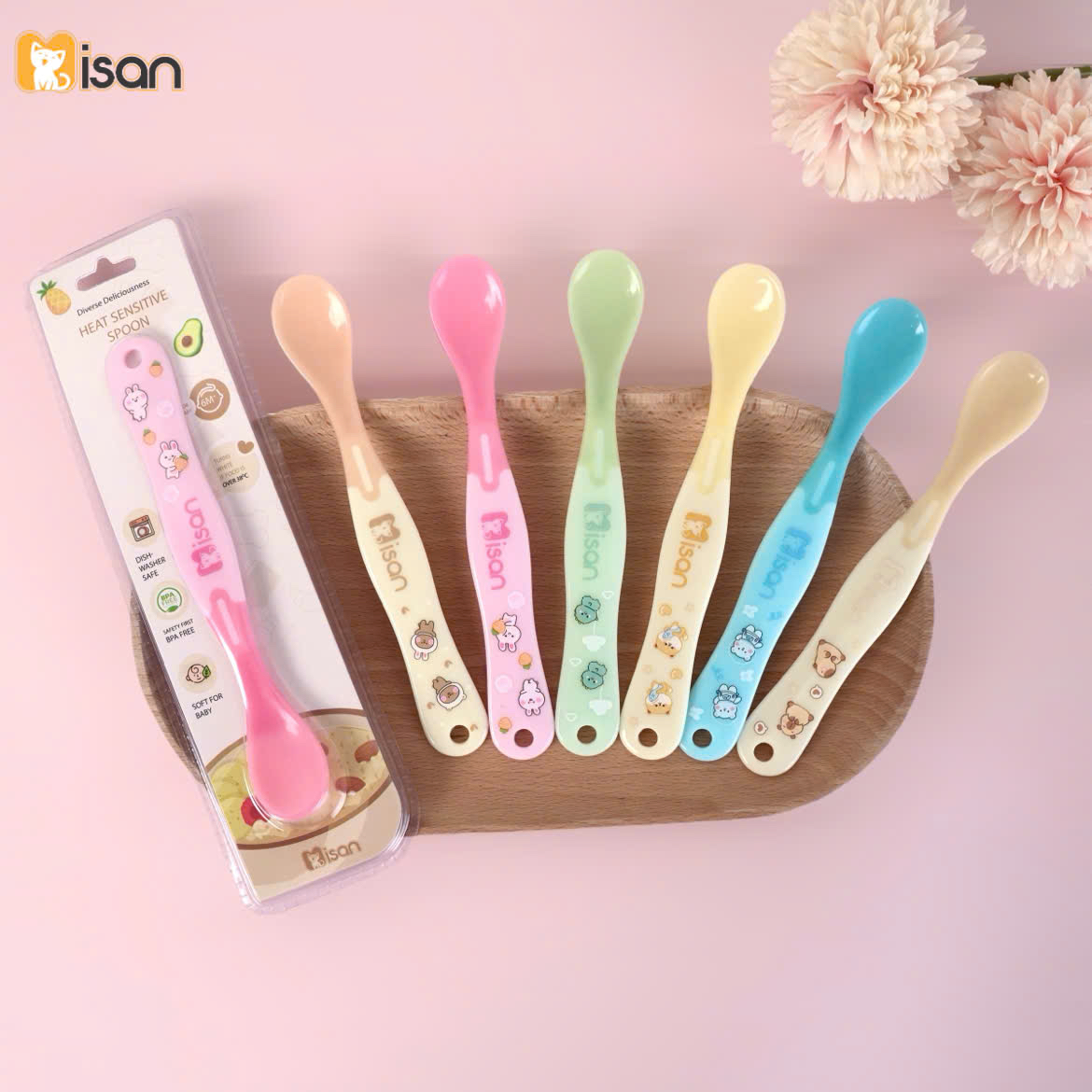 Thìa Mềm Báo Nóng Silicon Cao Cấp Misan KidsWorld - Màu sắc