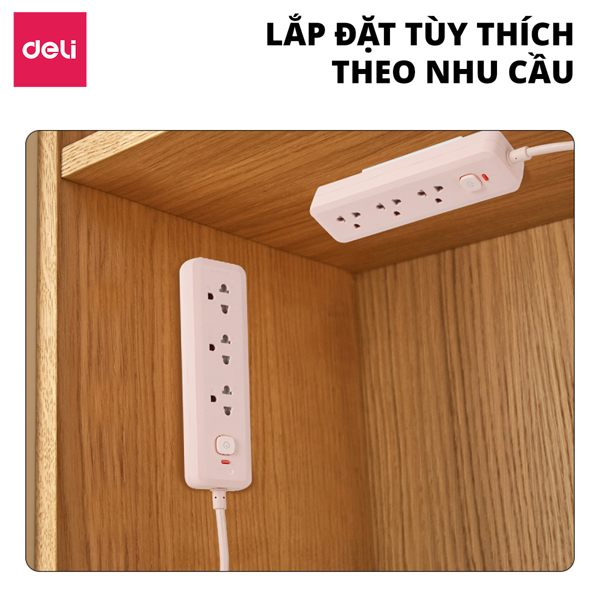 Mô tả Miếng Dán Tường Treo Ổ Điện Siêu Chắc Deli, Dán Ổ Điện Trang Trí Đa Năng Giúp Tiết Kiệm Không Gian - 3