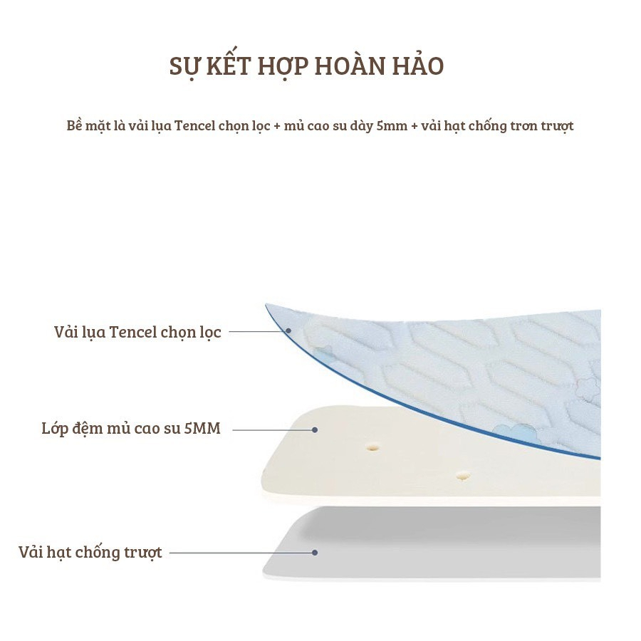 Mô tả Bộ Chiếu Điều Hòa Kèm Gối Tencel MONONA Cao Cấp, Thoáng Mát, Êm Ái An Toàn Cho Da Bé 60x120cm IQKao - 5
