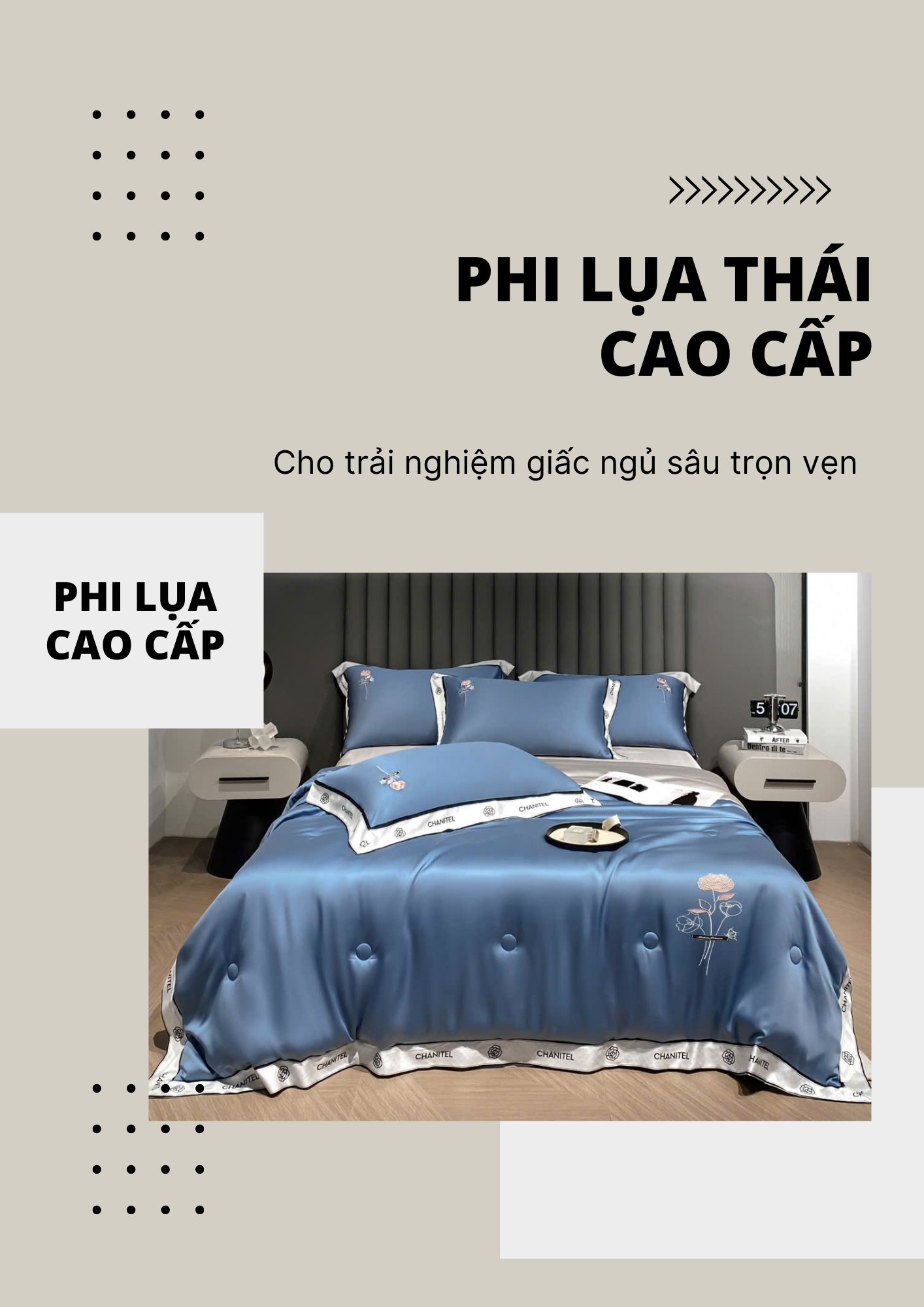 Mô tả Bộ drap giường He thong NEM cao cấp Set bộ vỏ chăn ga ra gối nệm đệm 5 món lụa thái trải phủ giường mùa hè mát lạnh - 1