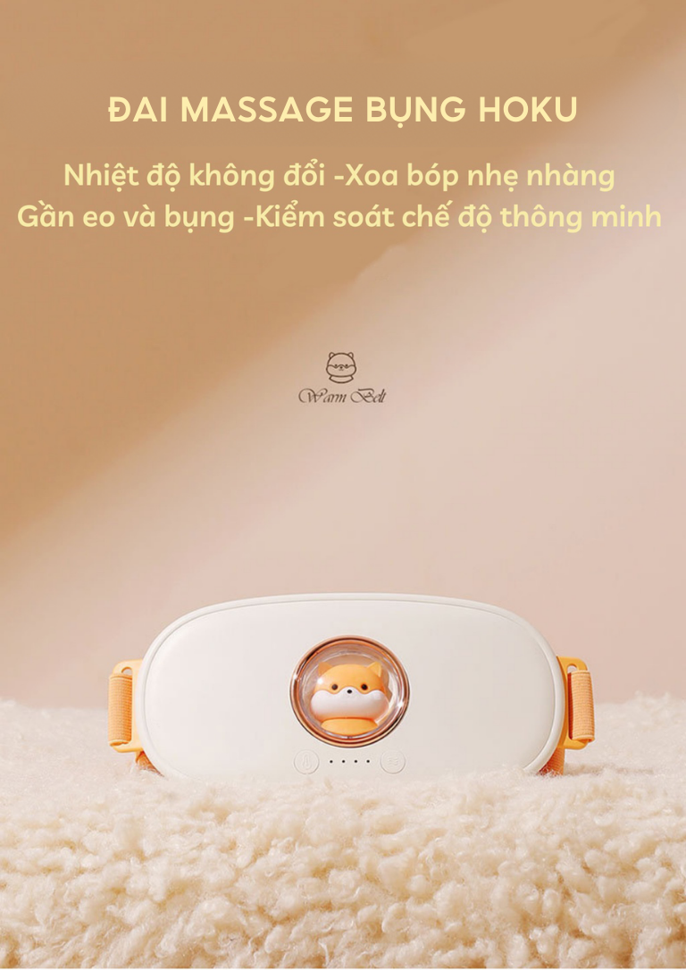 Mô tả Đai đeo massage chườm ấm giảm đau bụng kinh nguyệt HOKU làm ấm bụng tử cung cho phụ nữ quà tặng bạn nữ DSB01 - 1