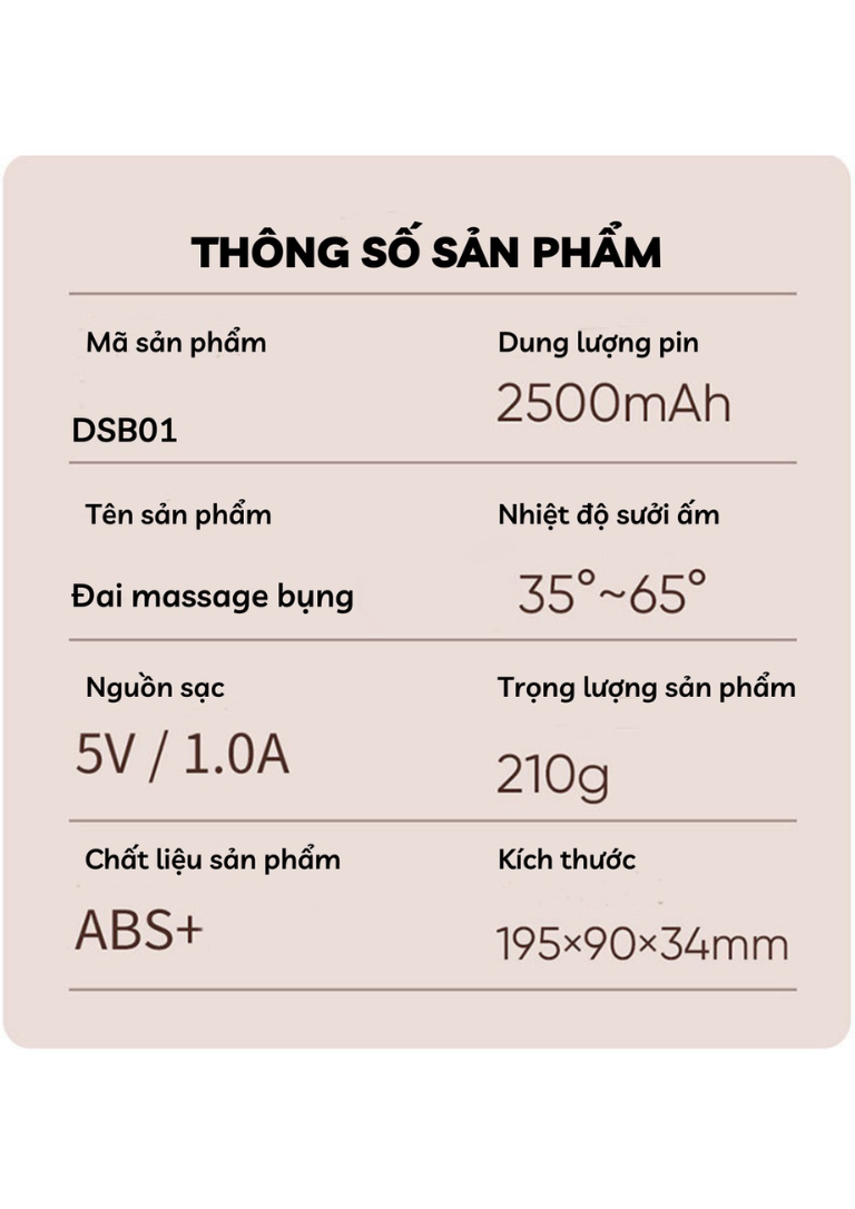 Mô tả Đai đeo massage chườm ấm giảm đau bụng kinh nguyệt HOKU làm ấm bụng tử cung cho phụ nữ quà tặng bạn nữ DSB01 - 8