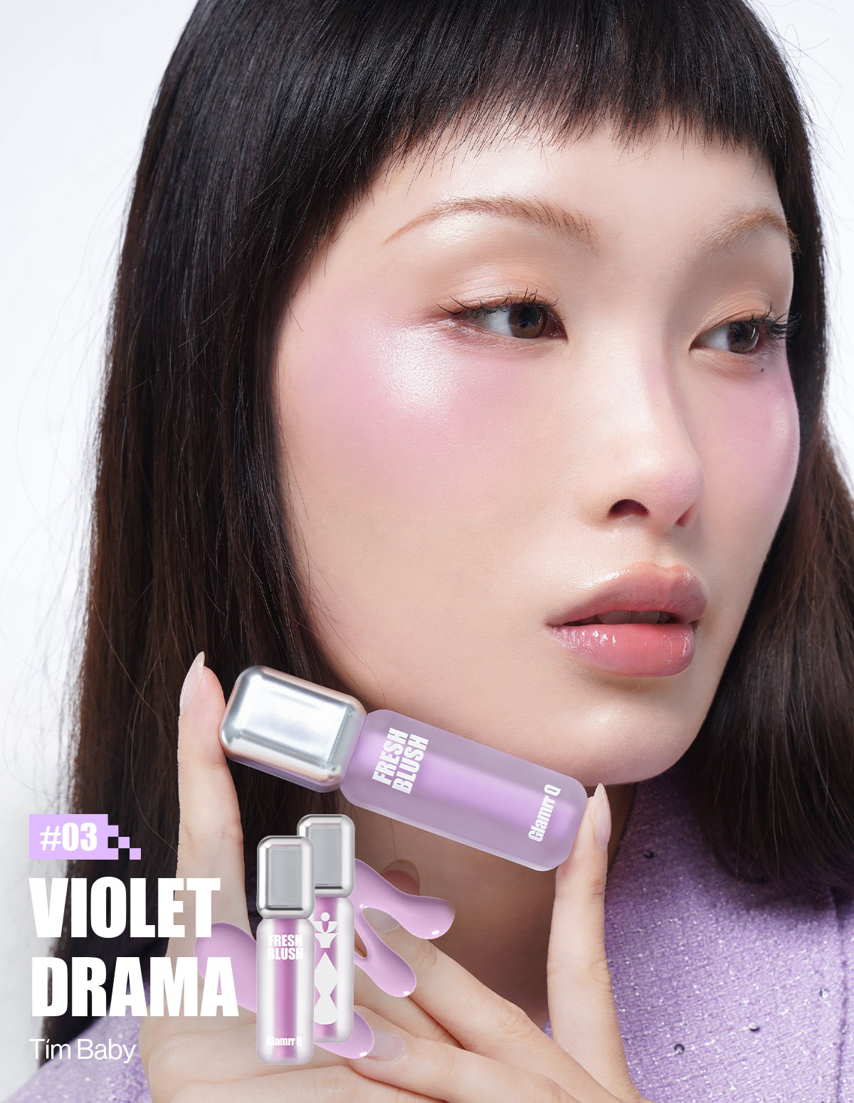 Mô tả Má Hồng Kem Căng Bóng Glamrr Q Glow Lasting Fresh Blush 3.8g - 7
