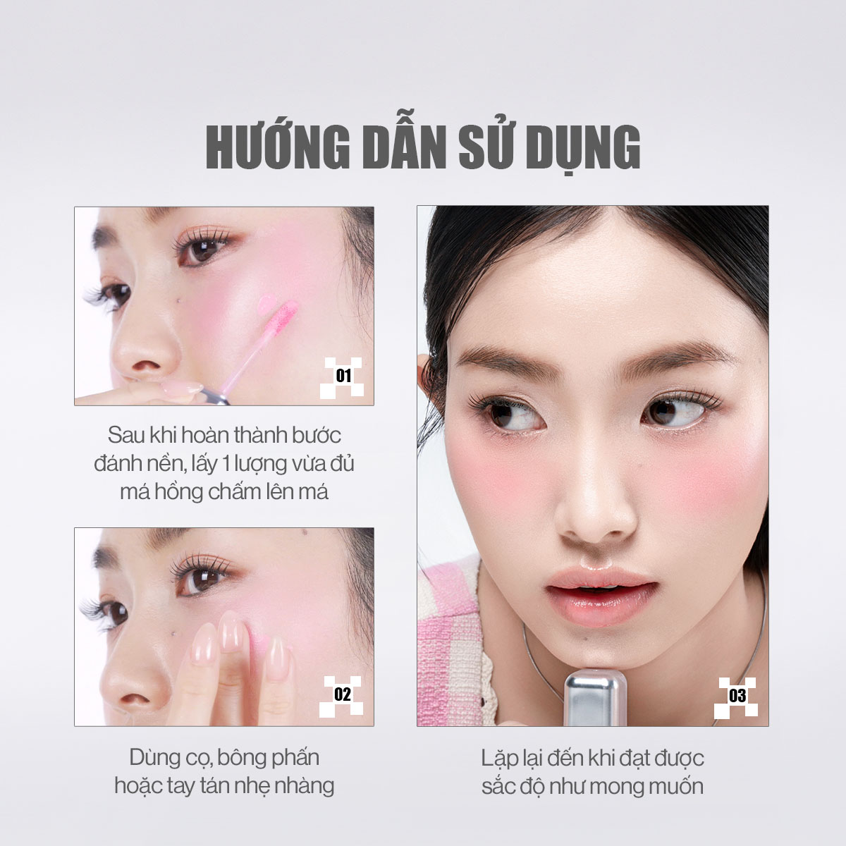 Mô tả Má Hồng Kem Căng Bóng Glamrr Q Glow Lasting Fresh Blush 3.8g - 9