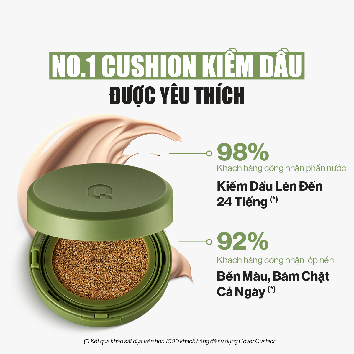 Mô tả Siêu Phấn Nước Che Phủ GLAMRR Q Vegan Super Cover Cushion SPF50+/PA+++ (1 lõi x 15g) - 2