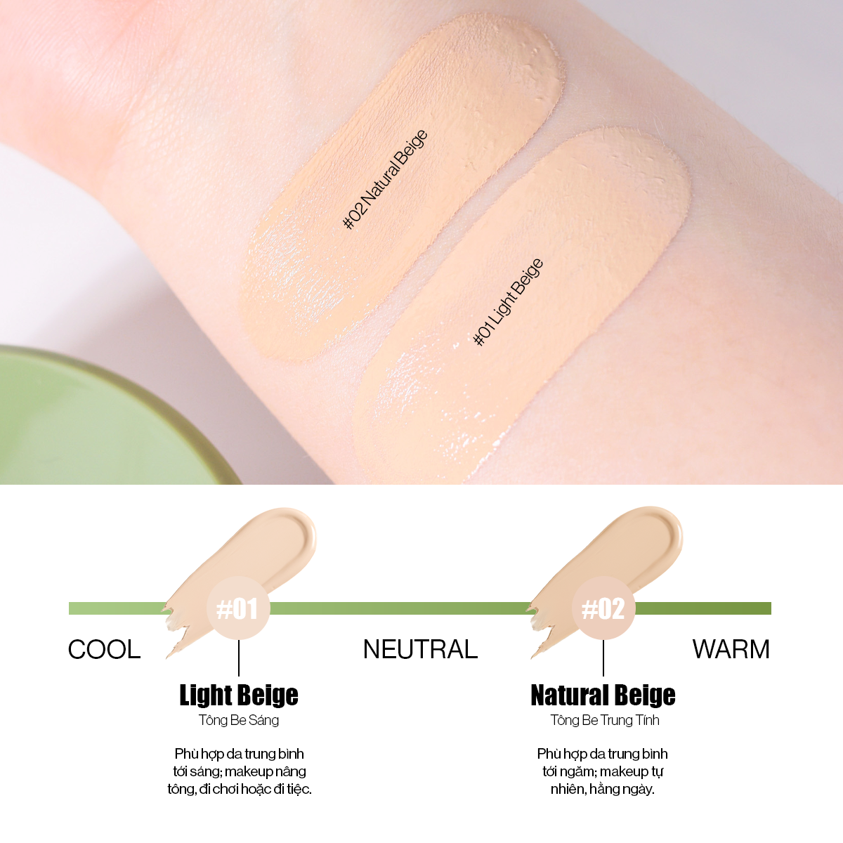 Mô tả Siêu Phấn Nước Che Phủ GLAMRR Q Vegan Super Cover Cushion SPF50+/PA+++ (1 lõi x 15g) - 6