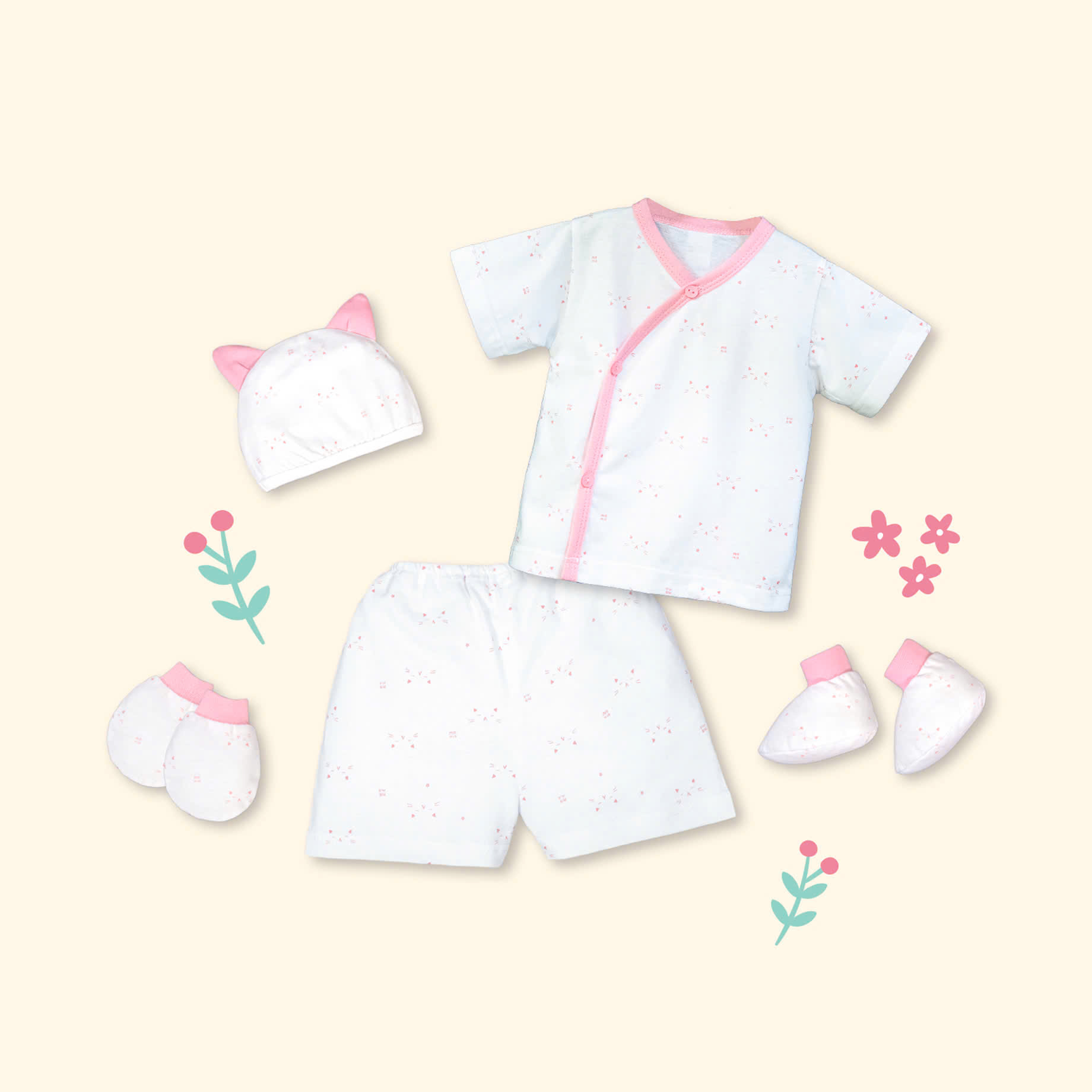 Mô tả Combo 2 Bộ Quần Áo Cộc Cài Lệch Sơ Sinh MIOMIO Cho Bé Trai, Bé Gái (Từ 0 - 24 Tháng), Vải Cotton - 5