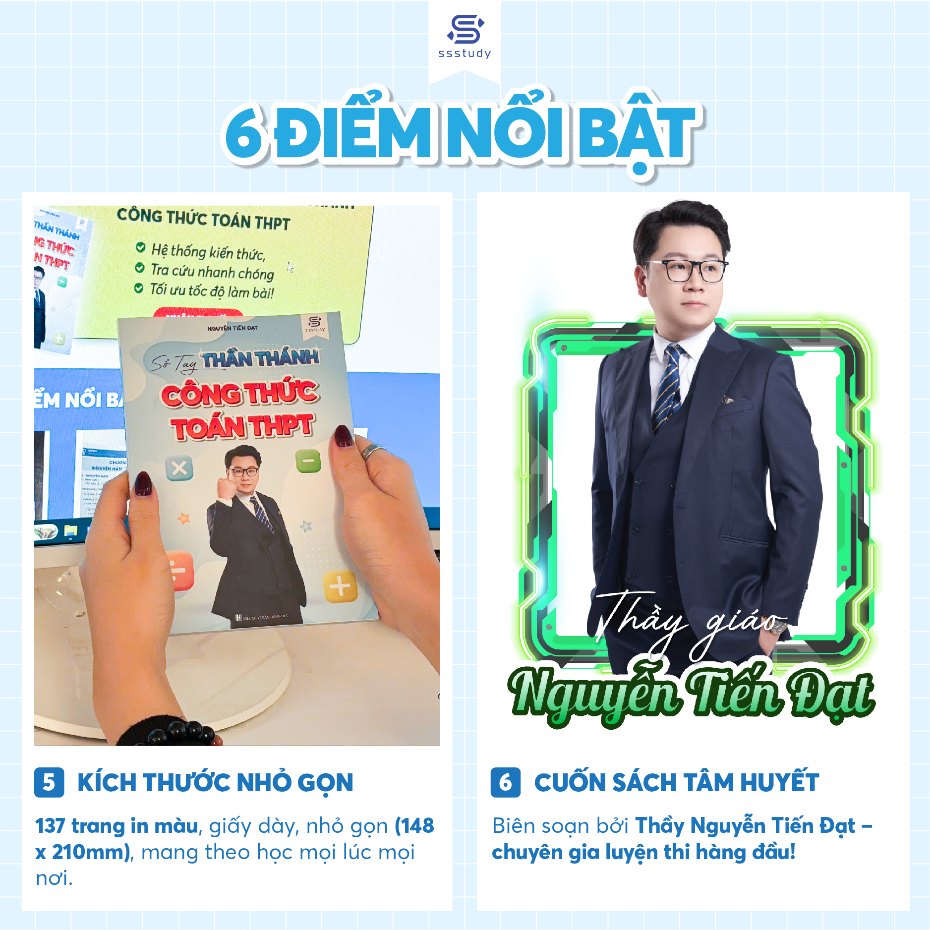 Mô tả Sổ Tay Thần Thánh Công Thức Toán THPT 2025 - Biên soạn bởi thầy Nguyễn Tiến Đạt - 6
