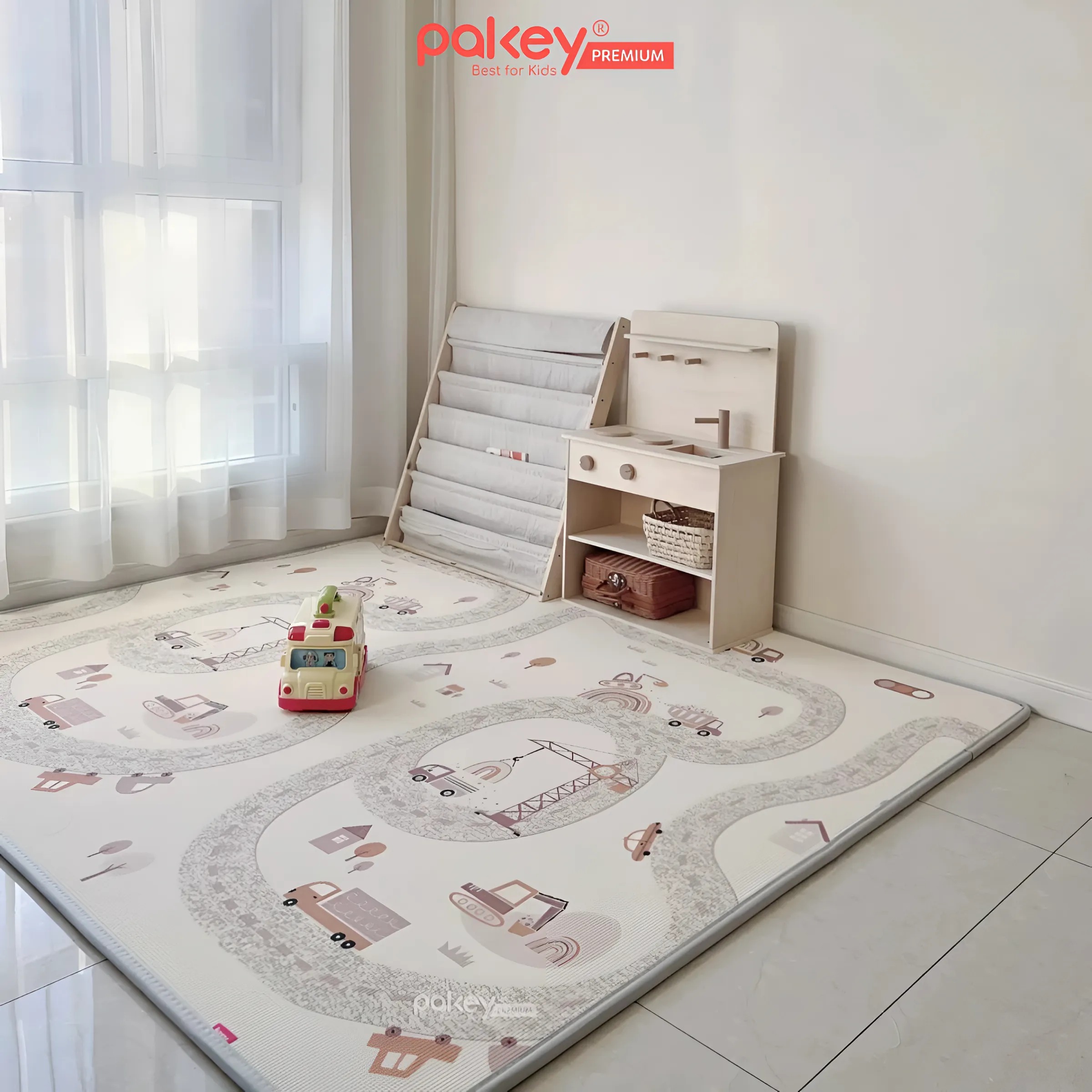 Mô tả Thảm Cuộn Trải Sàn Cao Cấp XPE PAKEY Dày 2CM, 2 Mặt Êm Ái, Chống Trượt Cho Bé, Thảm Không Rãnh Bé Yêu Tập Bò Êm Ái - 1