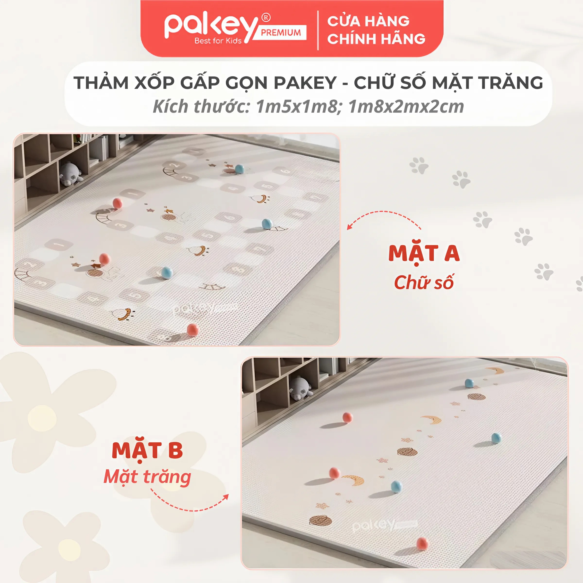 Mô tả Thảm Cuộn Trải Sàn Cao Cấp XPE PAKEY Dày 2CM, 2 Mặt Êm Ái, Chống Trượt Cho Bé, Thảm Không Rãnh Bé Yêu Tập Bò Êm Ái - 3