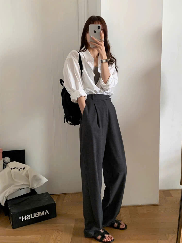 Mô tả LYRA - Áo sơ mi nữ dài tay form rộng hai túi kiểu dáng basic, chất cotton thô Hàn cao cấp LWNSM009 - 2
