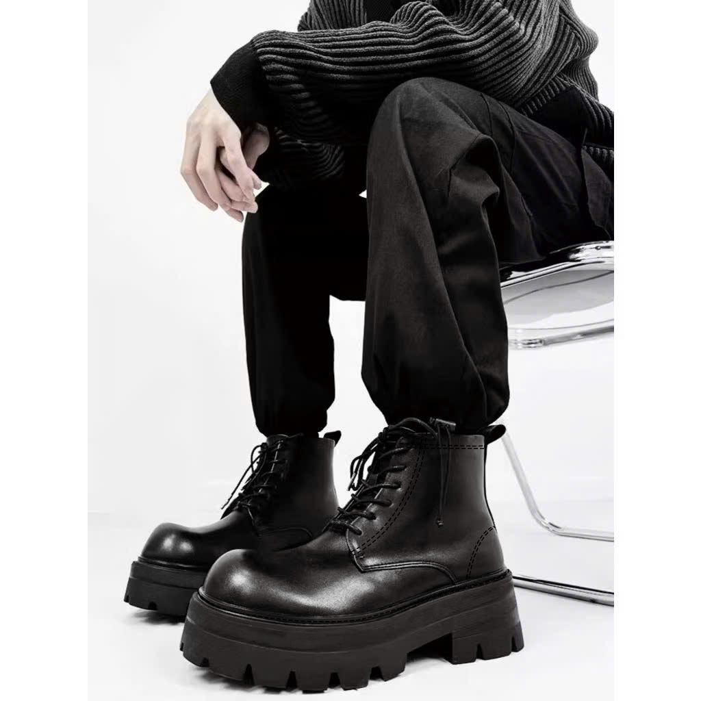 Mô tả Giày combat boot da thời trang INICHI G1321 đế cao 7cm - 1
