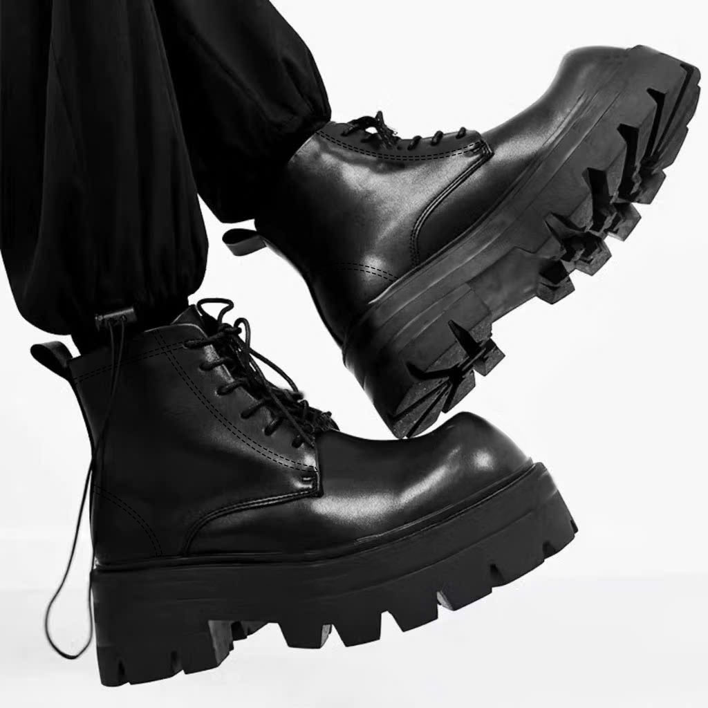 Mô tả Giày combat boot da thời trang INICHI G1321 đế cao 7cm - 2
