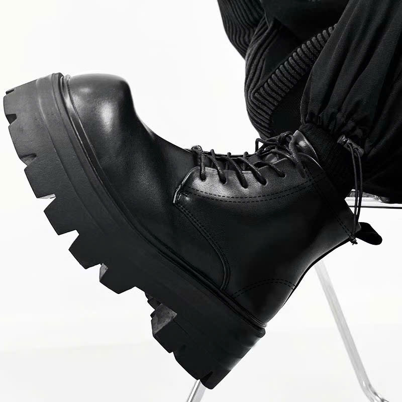 Mô tả Giày combat boot da thời trang INICHI G1321 đế cao 7cm - 5