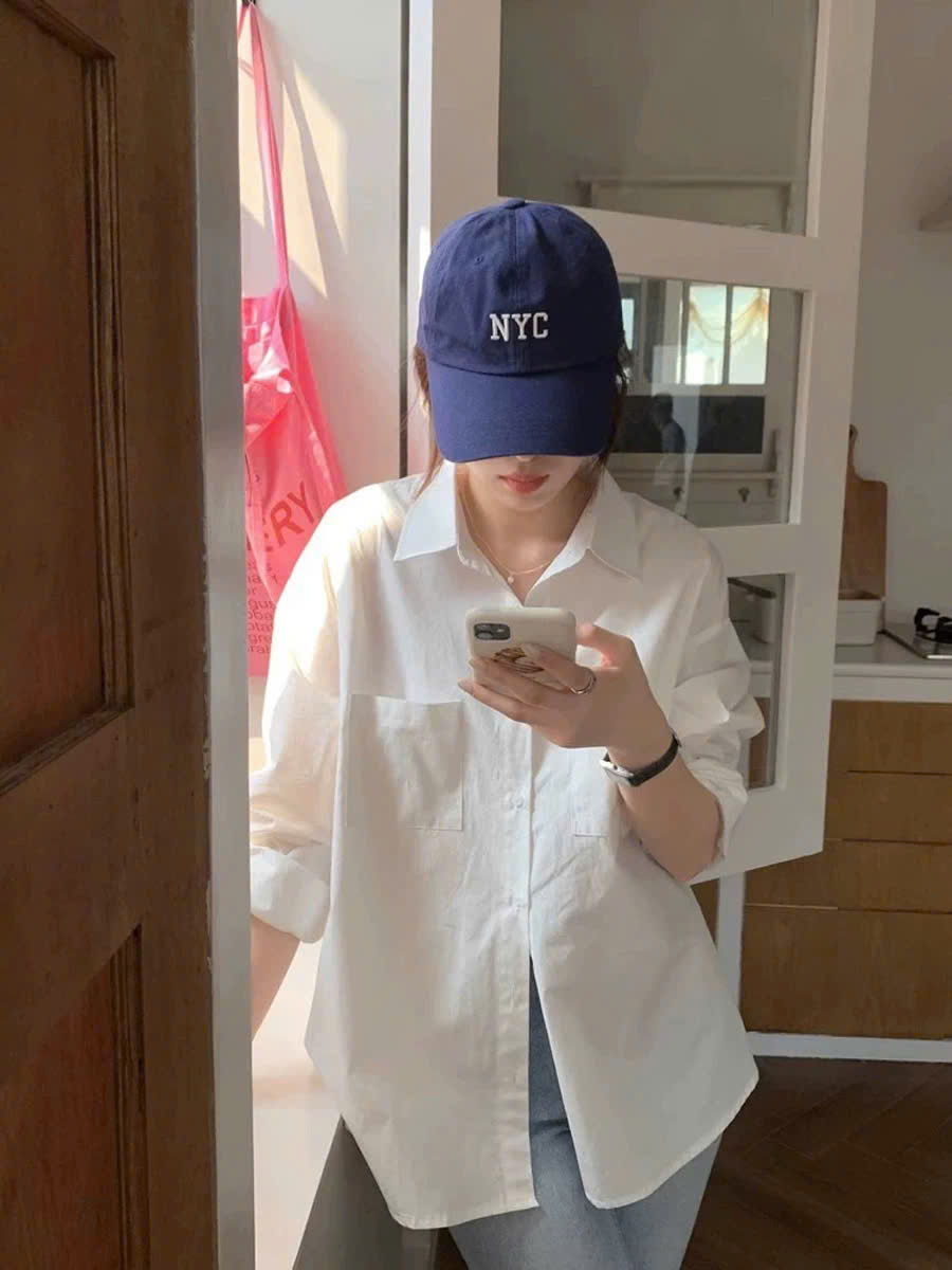 Mô tả LYRA - Áo sơ mi nữ dài tay form rộng hai túi kiểu dáng basic, chất cotton thô Hàn cao cấp LWNSM009 - 7
