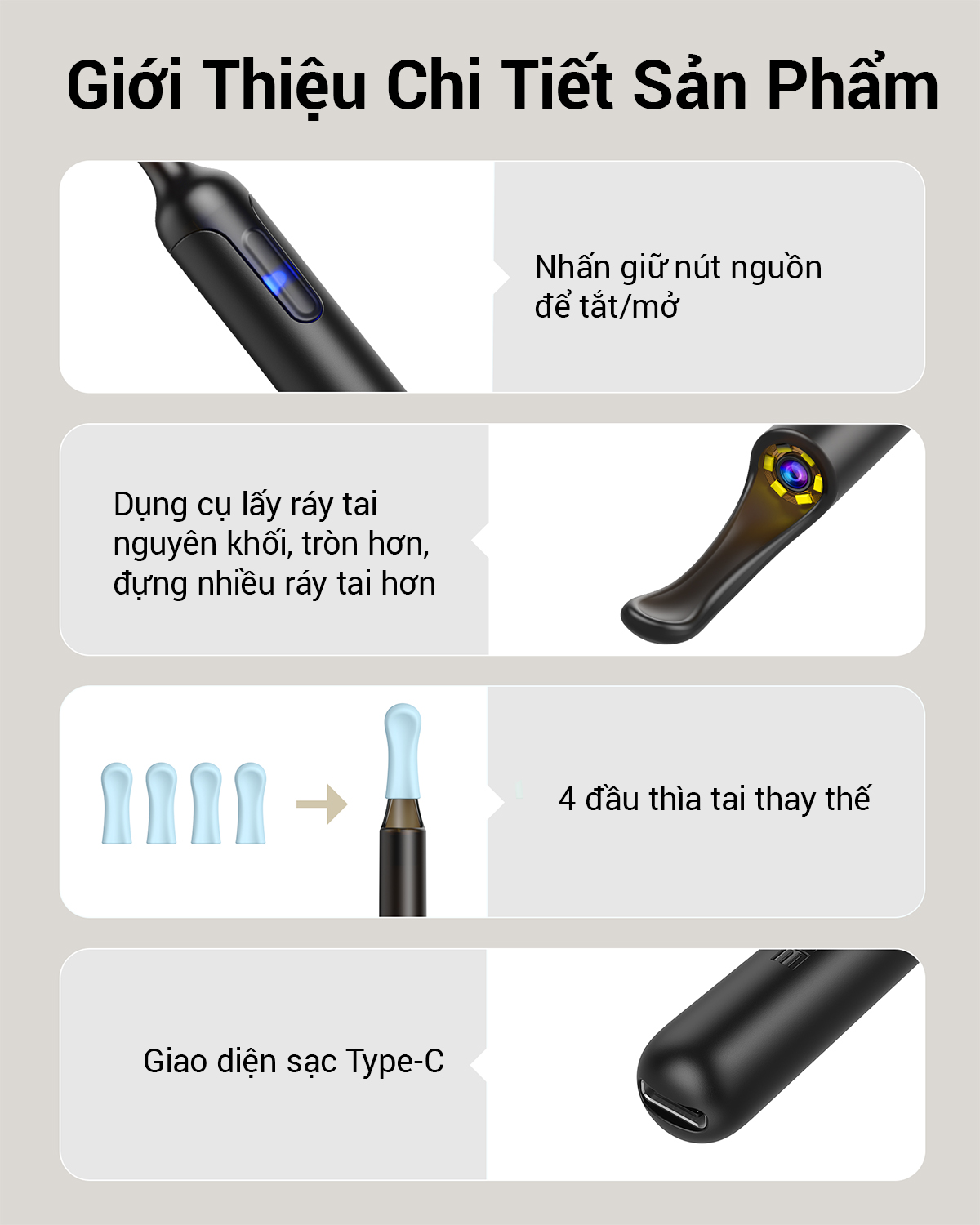 Mô tả Dụng Cụ Lấy Ráy Tai Bebird X0 - 7