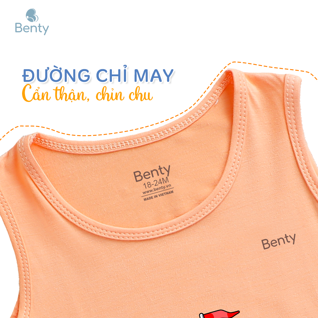 Mô tả Bộ ba lỗ hình in chú mèo đầu bếp BENTY BT089 thoáng mát, quần áo trẻ em bé trai bé gái mềm mịn - 5