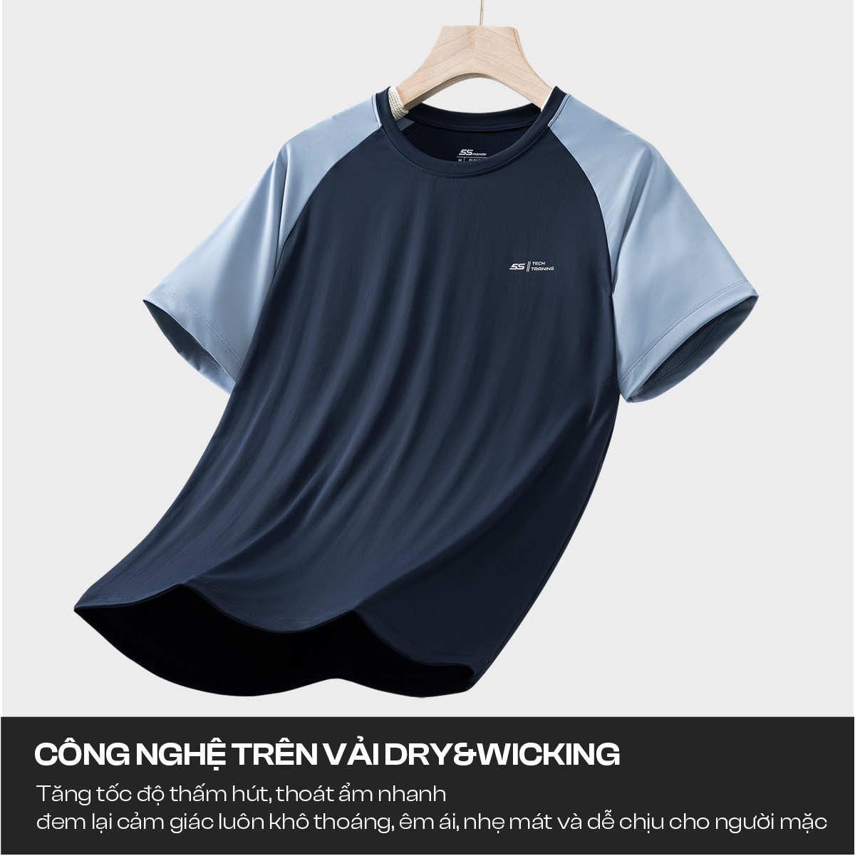 Mô tả Bộ Quần Áo Thể Thao Nam 5S FASHION Tay Raglan Thiết Kế Khỏe Khoắn (ATS24047-QST25021) - 3