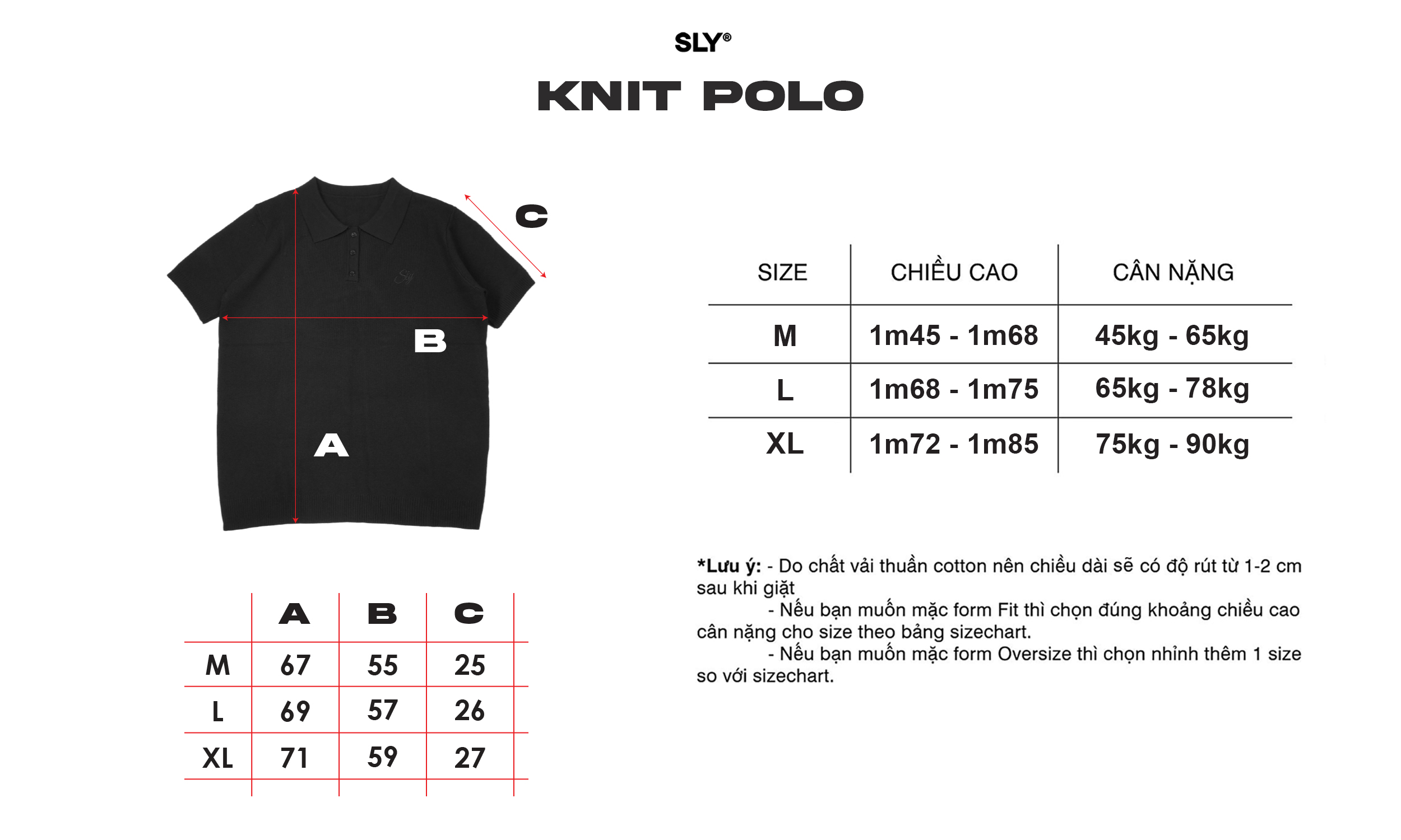 Mô tả Polo Knit SLY Dệt Kim 2 lớp màu Đen - 1