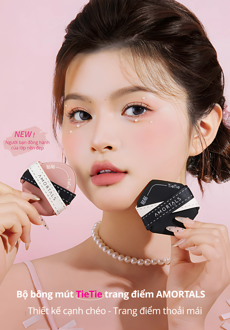 《Amortals Vietnam》Bộ 3 Mút Trang Điểm AMORTALS Pink & Black / TieTie ...