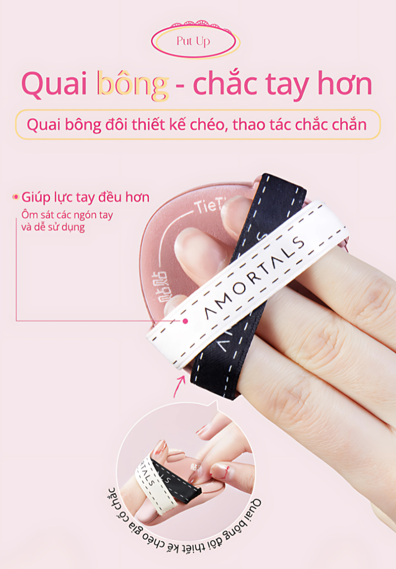 《Amortals Vietnam》Bộ 3 Mút Trang Điểm AMORTALS Pink & Black / TieTie ...