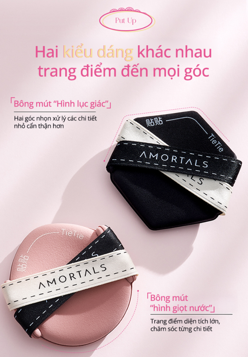 《Amortals Vietnam》Bộ 3 Mút Trang Điểm AMORTALS Pink & Black / TieTie ...