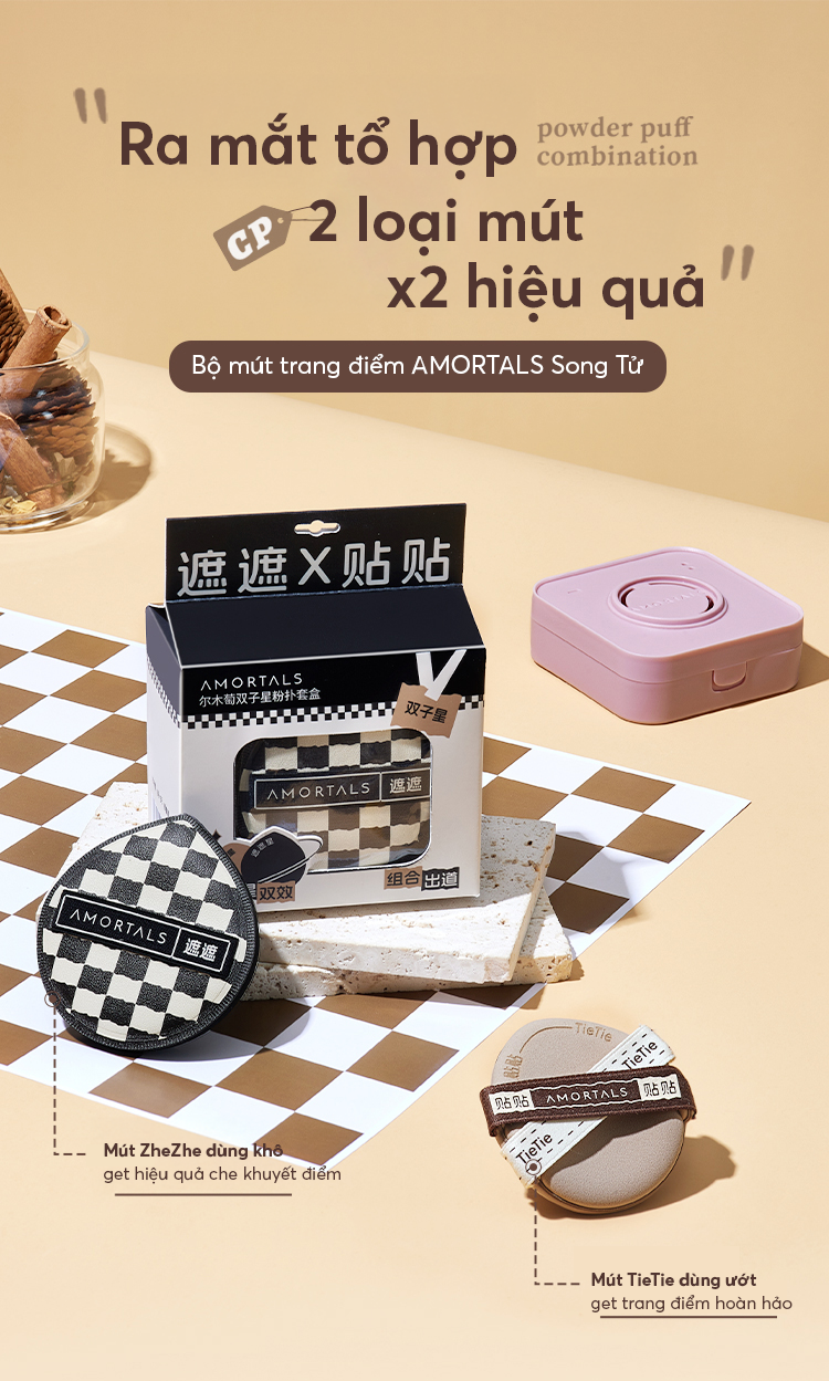 Bông Mút AMORTALS Tán Nền Chính Hãng Sao Song Tử, Tán Cushion Mềm Mại ...