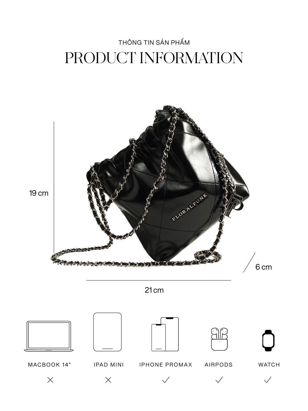 Mô tả Túi xách Floralpunk Brooklyn Mini Shopper - Black - 2