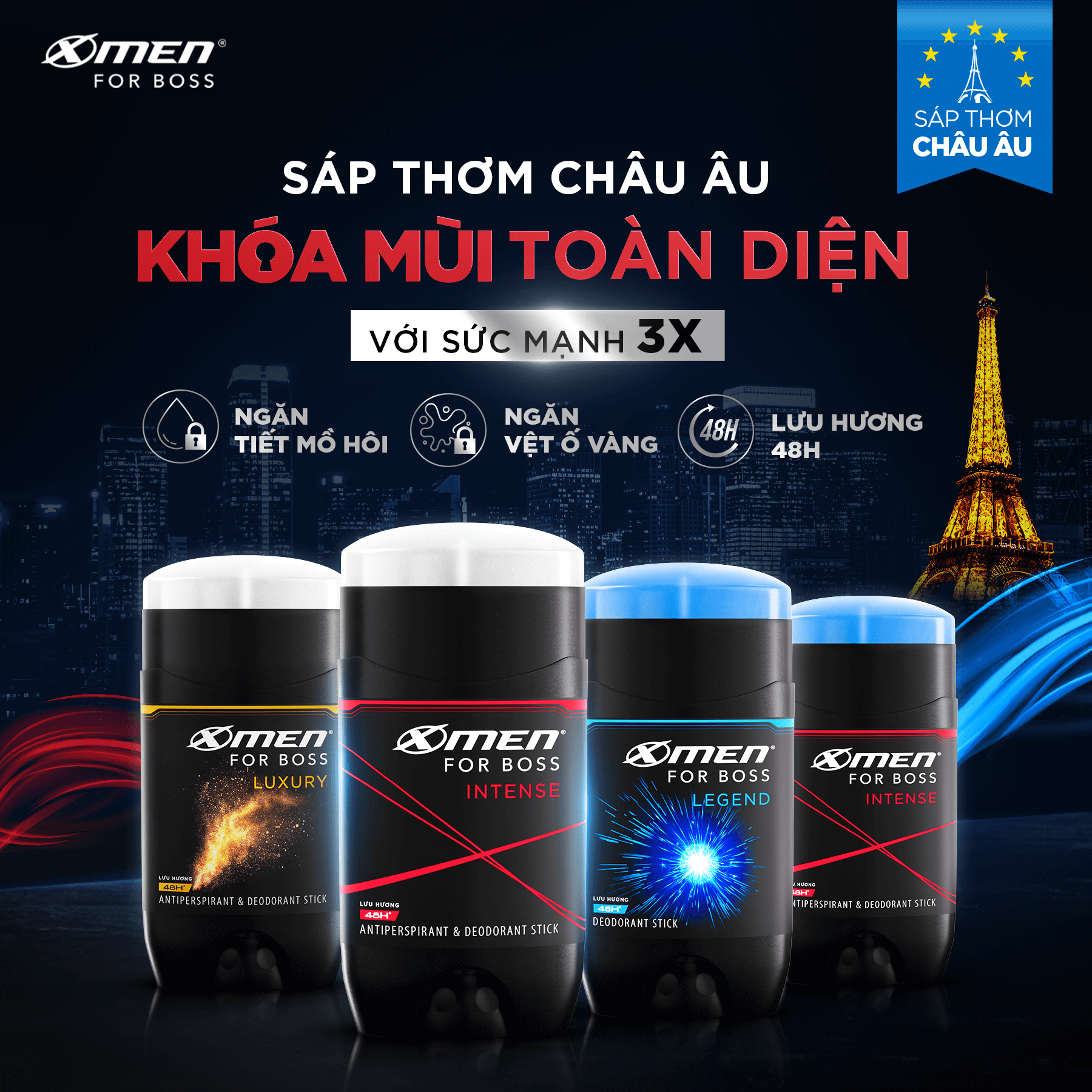 Mô tả Sáp Khử Mùi Xmen For Boss 70g/80g + Tặng Tắm Gội 3in1 150gx1 Hoặc Lăn 40mlx1 Legend - Sáp Thơm Châu Âu - 1