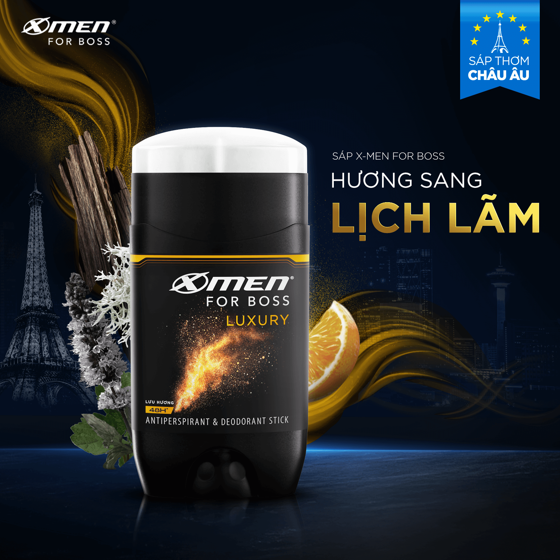 Mô tả Sáp Khử Mùi Xmen For Boss 70g/80g + Tặng Tắm Gội 3in1 150gx1 Hoặc Lăn 40mlx1 Legend - Sáp Thơm Châu Âu - 4