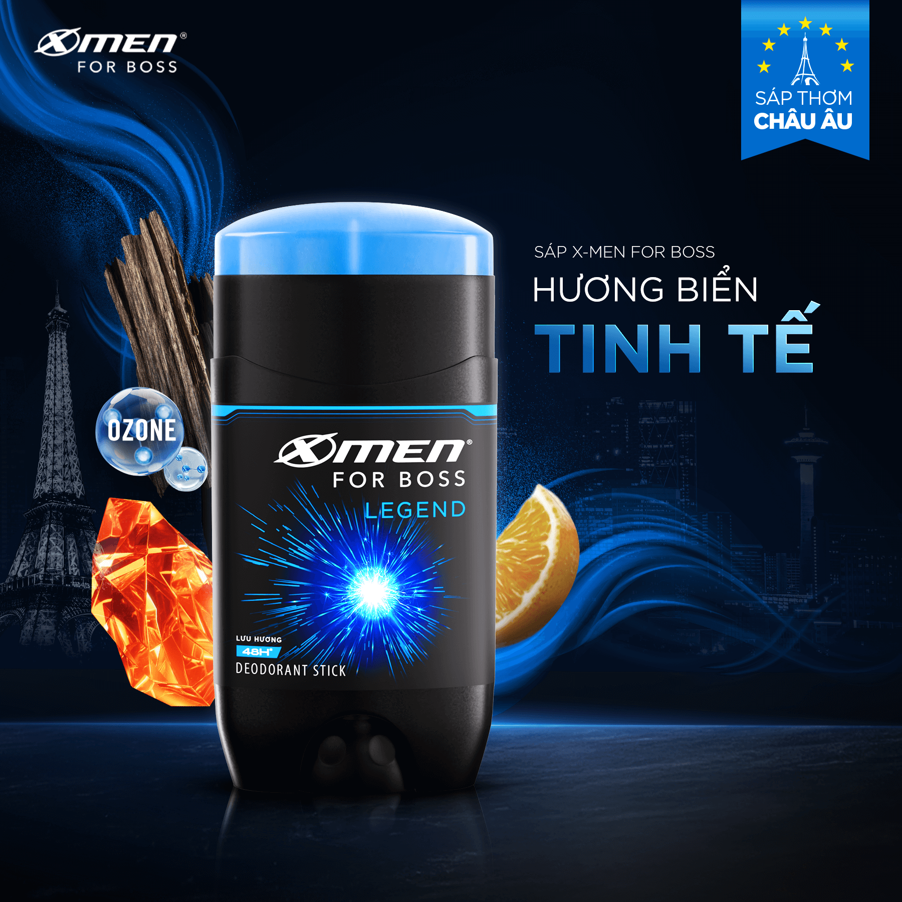 Mô tả Sáp Khử Mùi Xmen For Boss 70g/80g + Tặng Tắm Gội 3in1 150gx1 Hoặc Lăn 40mlx1 Legend - Sáp Thơm Châu Âu - 6