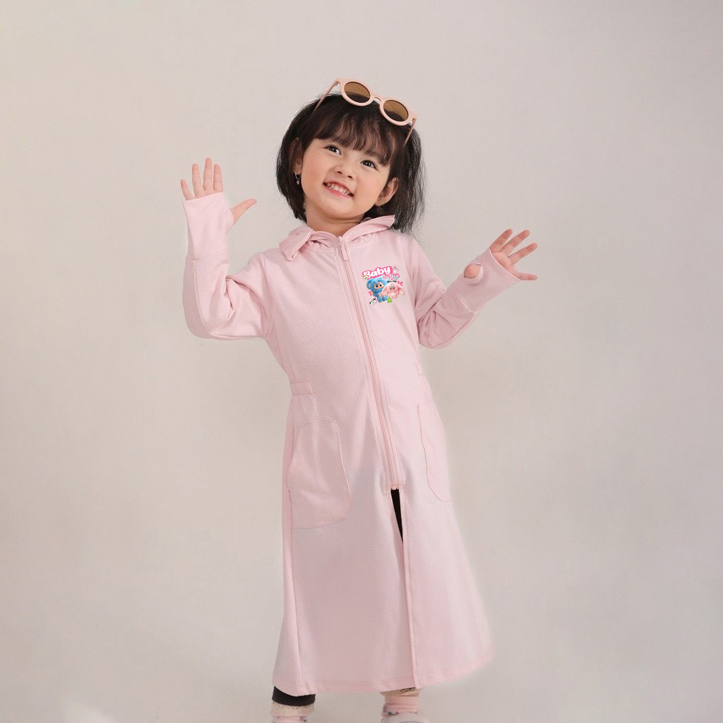 Mô tả Áo chống nắng cho bé BabyloveGO áo choàng dài chống nắng toàn thân vải thông hơi tản nhiệt chống tia UV - 2