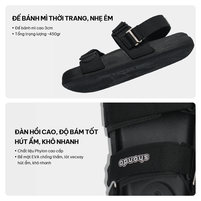 Mô tả Giày Sandal Nam Nữ Platy 5 Khoen Gài, Thoải Mái, Siêu Nhẹ Shondo Nhiều Màu - 6