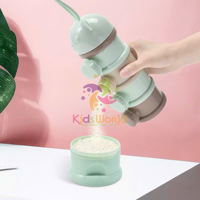 Mô tả Hộp chia sữa bột KidAndMom hình gấu cho bé 3 tầng và 4 Tầng có quai đeo tiện dụng nhỏ gọn - 4