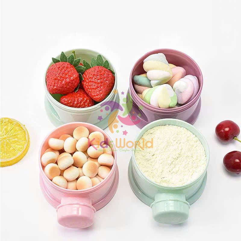 Mô tả Hộp chia sữa bột KidAndMom hình gấu cho bé 3 tầng và 4 Tầng có quai đeo tiện dụng nhỏ gọn - 5