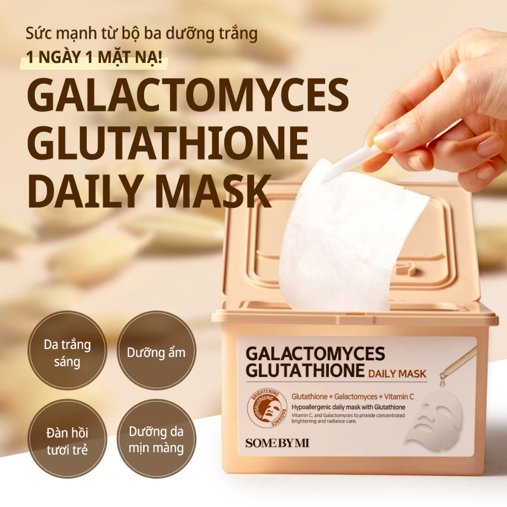 Mô tả Some By Mi Mặt nạ dưỡng trắng hàng ngày Galactomyces Glutathione Daily Mask 30 miếng - 1