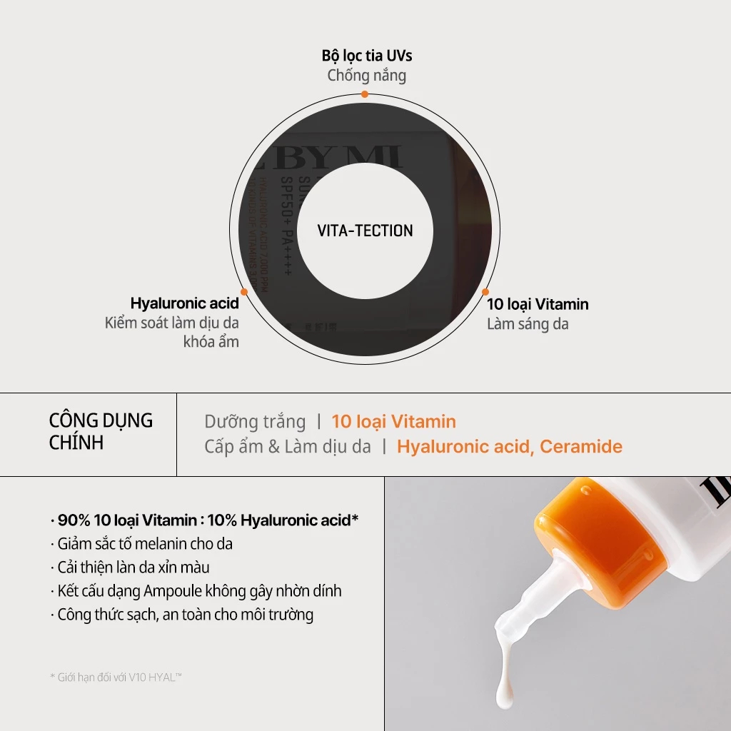 Mô tả Some By Mi Kem chống nắng nâng tone da V10 Hyal Antioxidant Suncreen SPF 50+ PA++++ 40g - 3