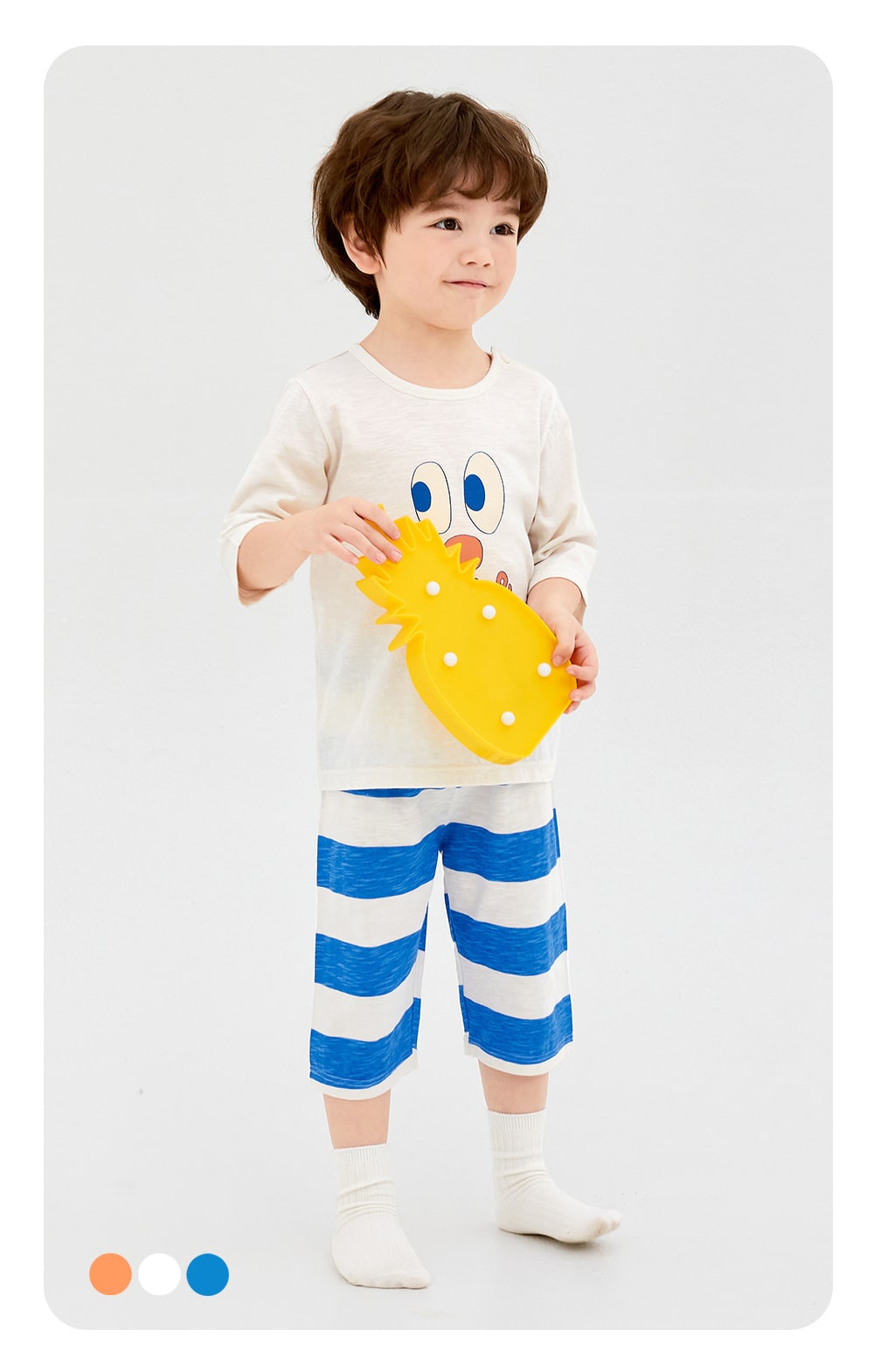 Mô tả Đồ bộ quần áo thun cotton lửng tay cho bé trai và bé gái mặc nhà mùa hè chính hãng Unifriend Hàn Quốc U2022-3 - 6