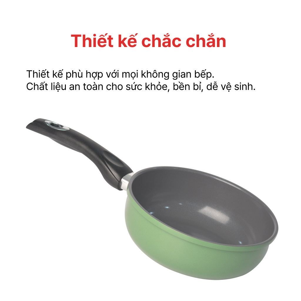 Mô tả Chảo sâu lòng chống dính men đá đáy từ 20, 24cm Ceragreen HAPPYCOOK, CGWP-20, 24IH - 5