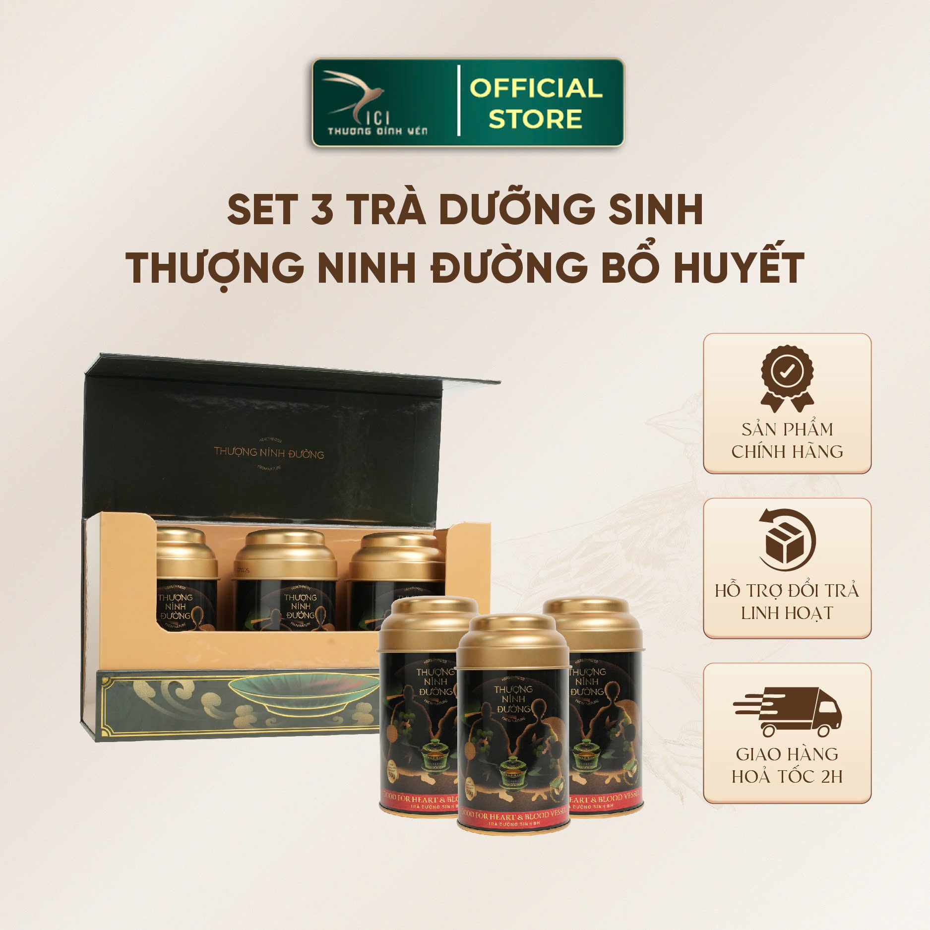 Mô tả Set 3 Trà Thảo Mộc Thiên Nhiên Dưỡng Sinh Thượng Ninh Đường Bổ Huyết 14 Vị Giúp Bổ Máu Thanh Nhiệt Đẹp Da Trà Thảo Mộc - 2