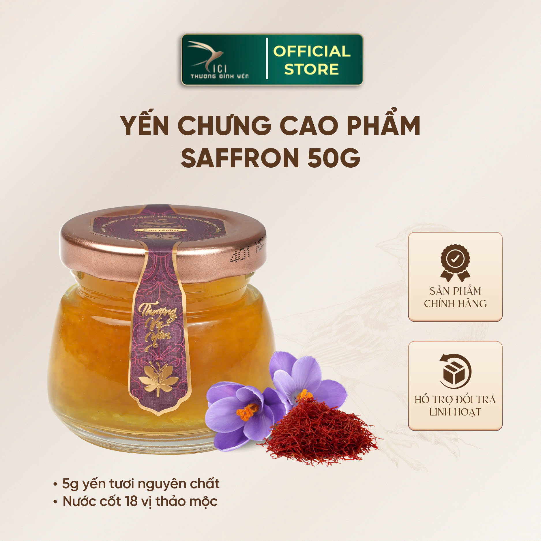 Mô tả Set Quà 6 Hũ Yến Chưng Công Nghệ Cao Cici Thượng Đỉnh Yến Yến Sào Khánh Hoà 50G Yến Nguyên Chất Cao Cấp - 5