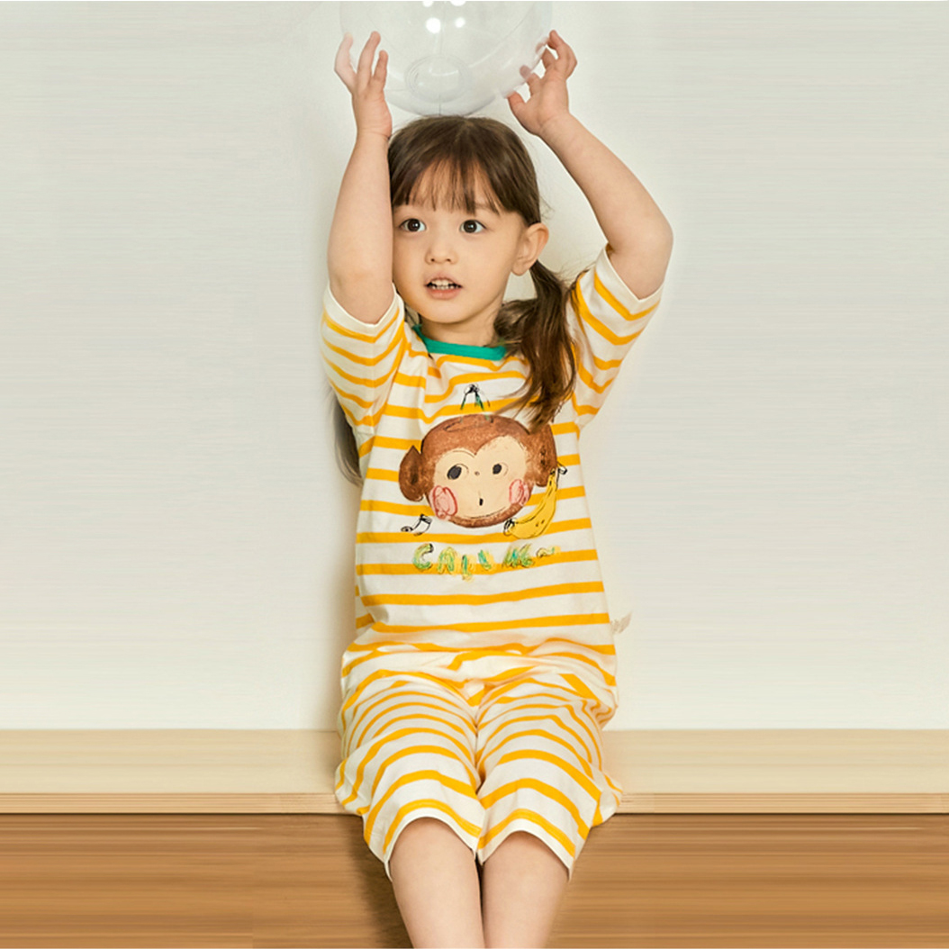 Mô tả Đồ bộ quần áo thun cotton lửng tay cho bé trai và bé gái mặc nhà mùa hè chính hãng Unifriend Hàn Quốc U2022-3 - 10