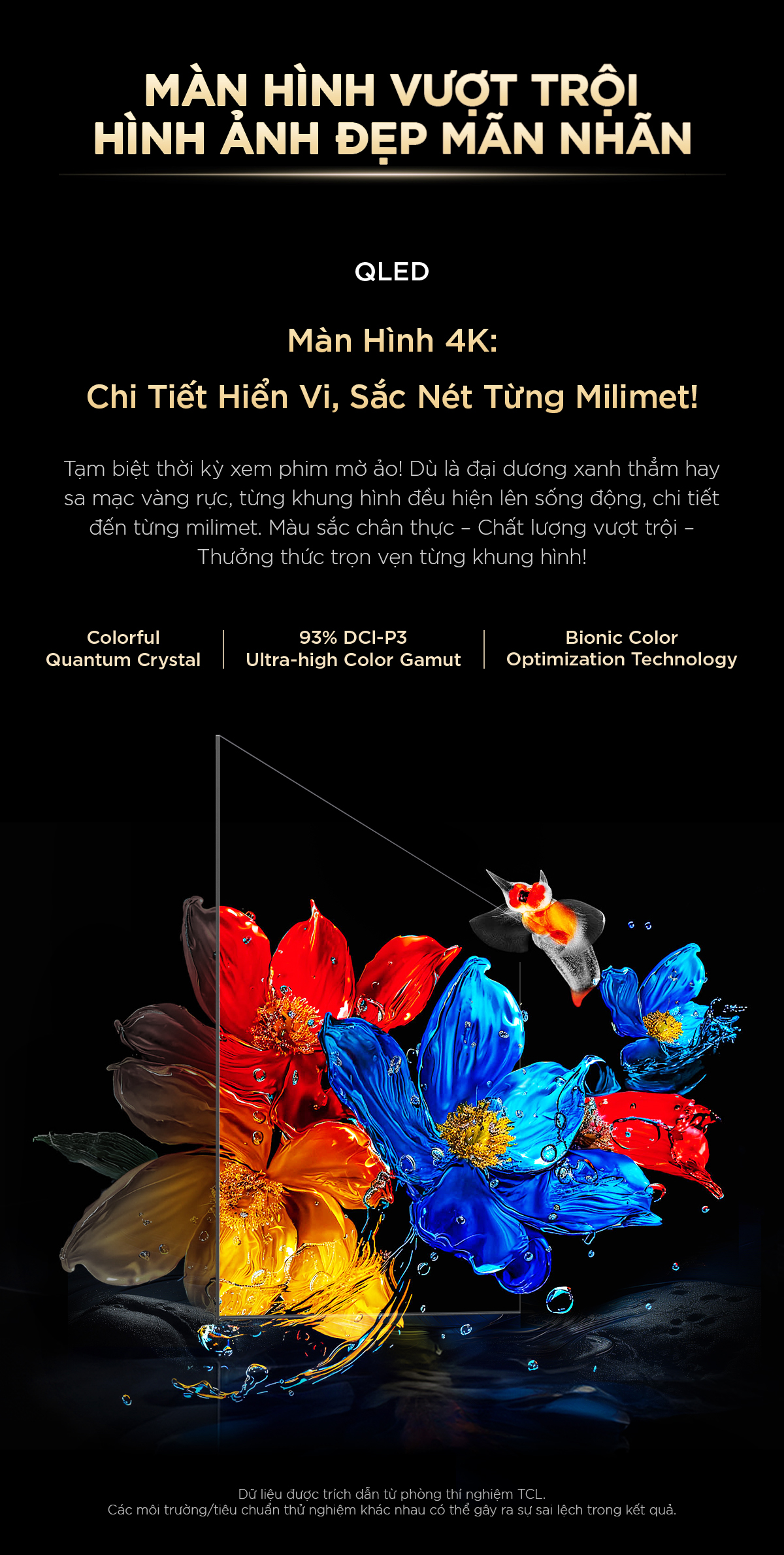 Màn hình 4K QLED trên Tivi TCL 65T6C