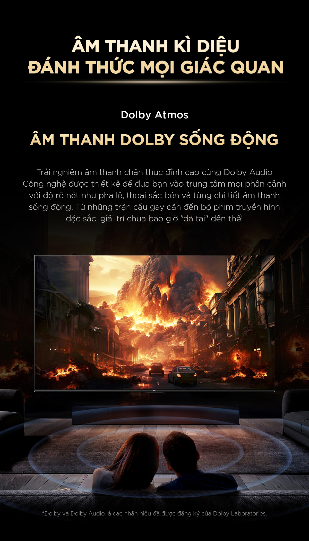 Công nghệ âm thanh Dolby Audio trên TCL 75T6C