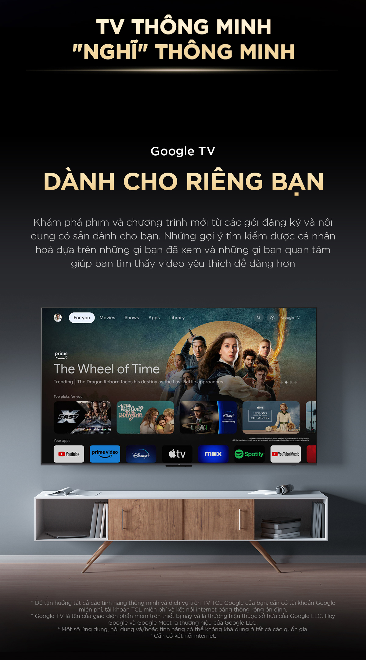 Google TV và Voice Control trên TCL 75T6C