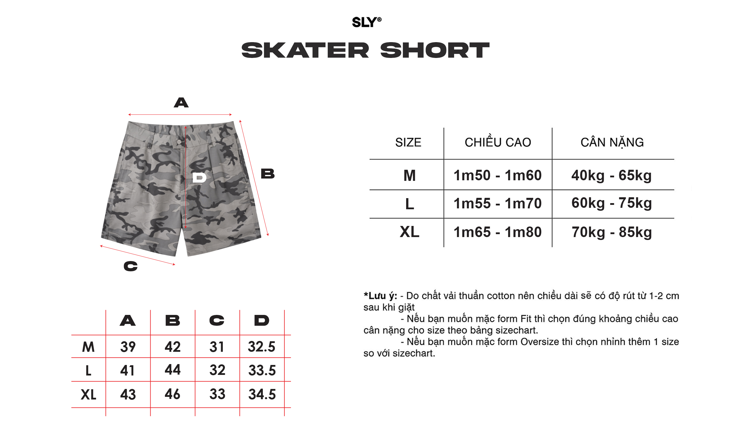 Mô tả Quần Short Kaki SLY Skater Black / Camo Grey - 1