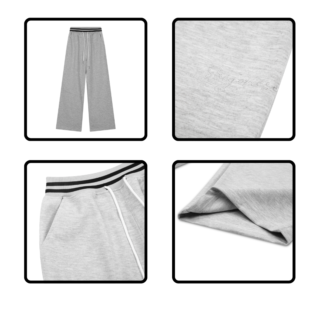 Mô tả Quần Dài Ống Rộng SAIGONESE Lưng Thun Chất Nỉ 2 Da Định Lượng 350GSM Unisex Nam Nữ - 2