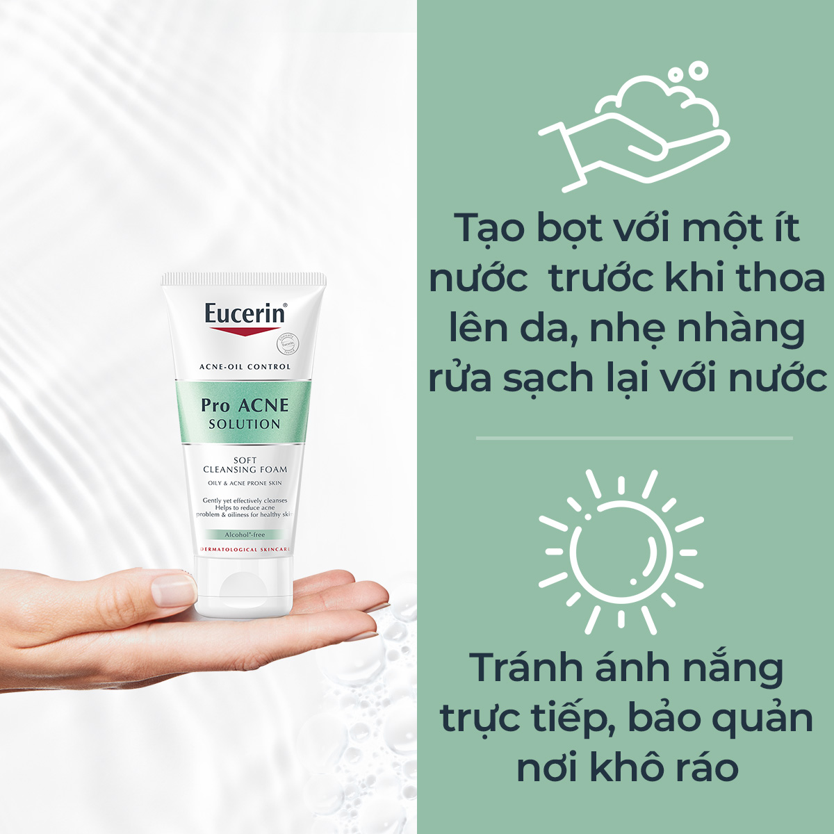 Mô tả Sữa rửa mặt dạng bọt sạch sâu cho da nhờn Eucerin Pro Acne Cleansing Foam 50g - 2